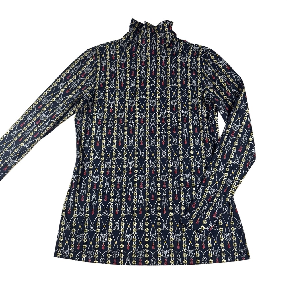 J. McLaughlin Women's Long Sleeve‎ Chainlink Turtleneck Top Size XS
